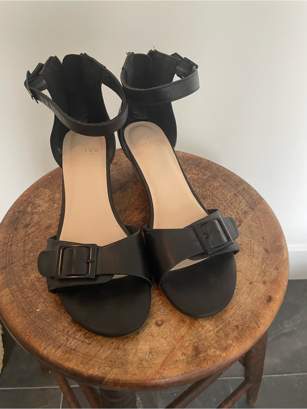 Black Ankle-Strap Women’s Sandals with Buckle